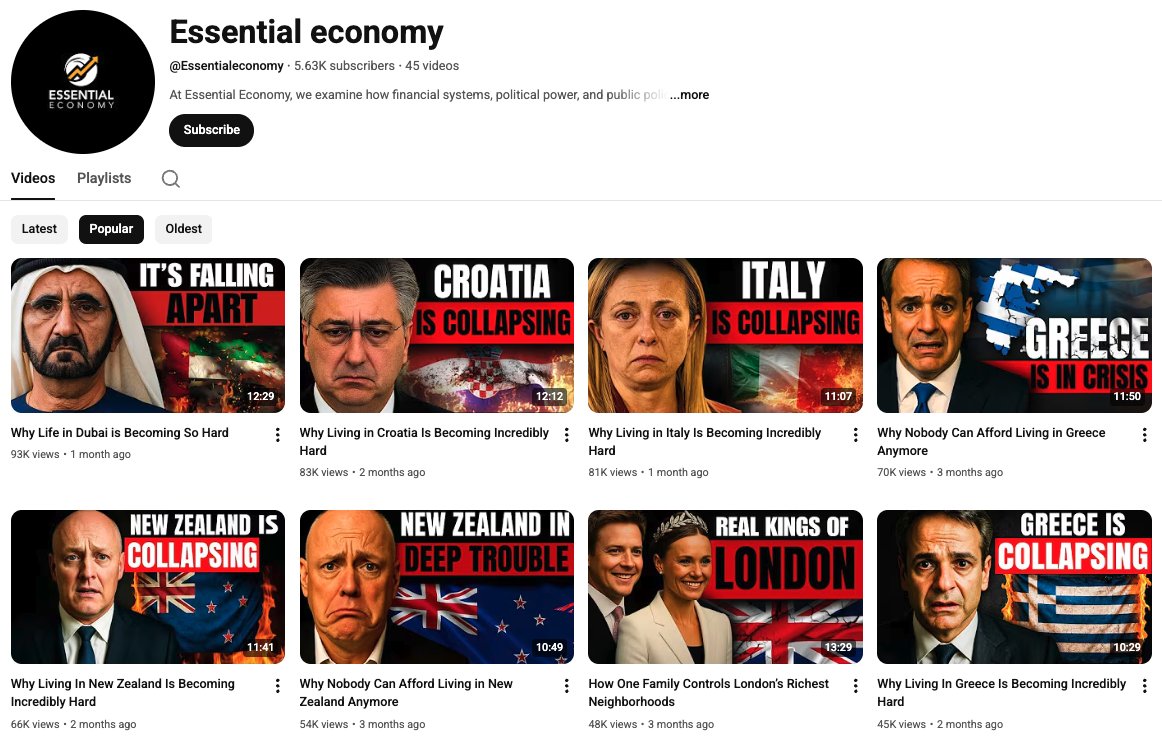 wanneracademy's tweet photo. 5 faceless YouTube channels that are BLOWING UP right now.. 🚀

1) Essential economy https://t.co/oqPJuejBNU