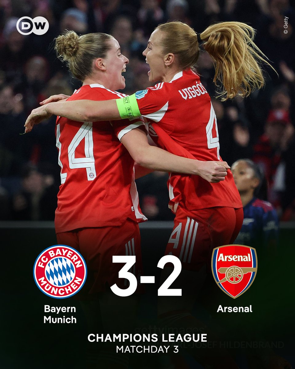 What. A. Comeback.

Bayern down 0-2 at halftime beat #UWCL title holders Arsenal with three goals in the second half 💪

#FCBARS