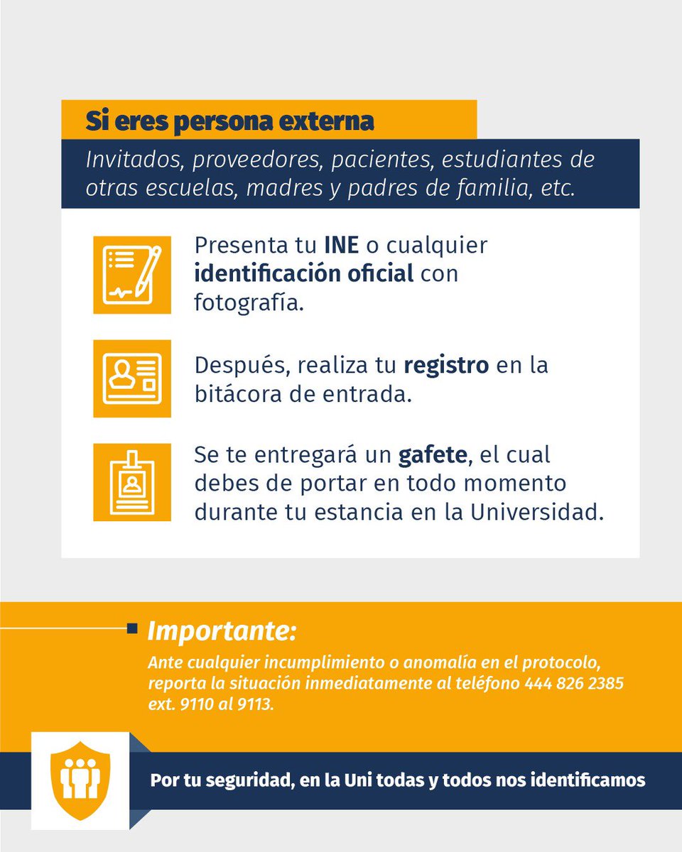 🔔 Aviso importante:
A partir del 13 de noviembre de 2025, será obligatorio presentar tu credencial UASLP (en físico o digital) para ingresar a nuestras instalaciones.
Esta medida busca reforzar la seguridad y el control de acceso en beneficio de toda la comunidad universitaria.