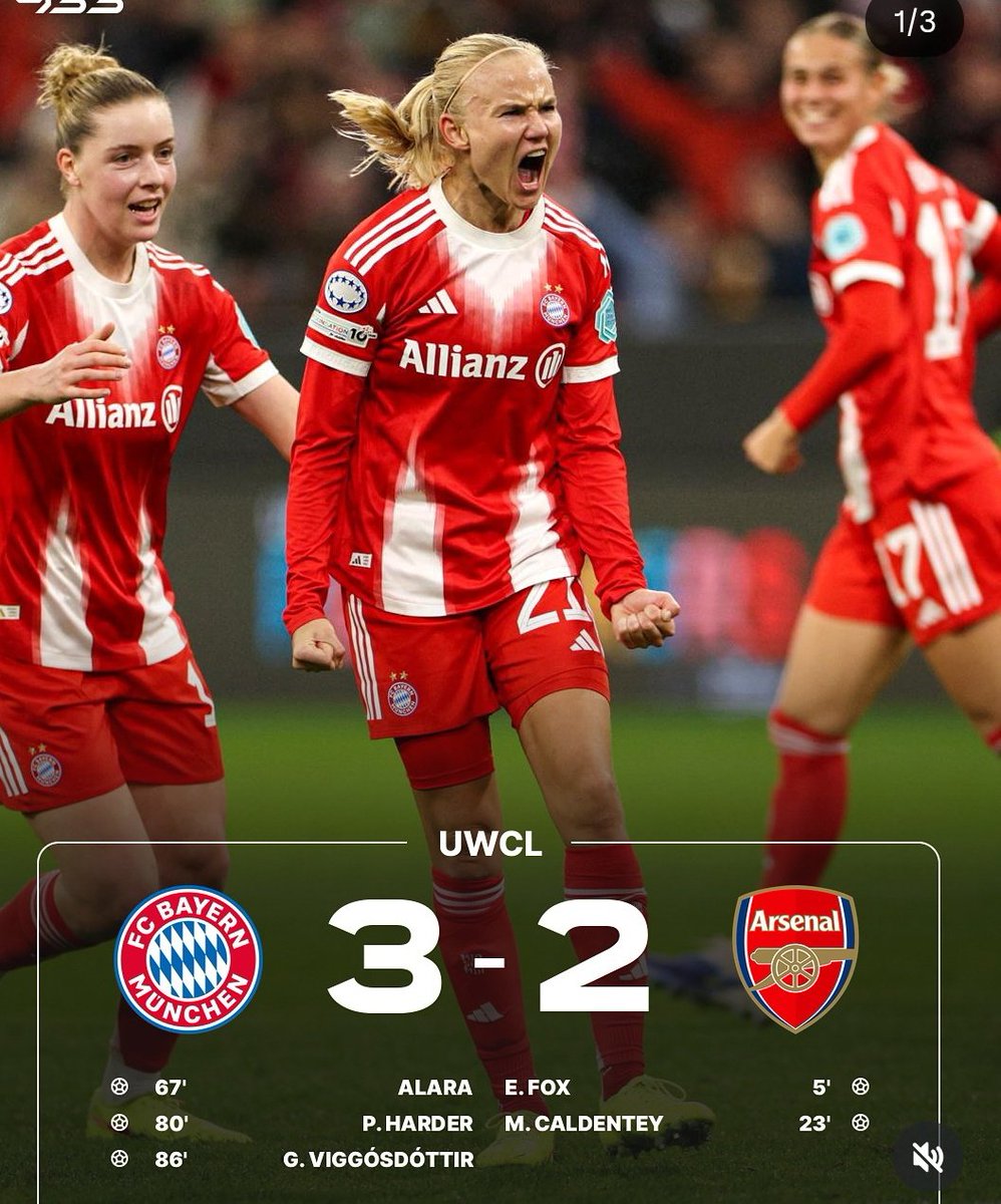 what a rollercoaster 🤍❤️

absolutely amazing from bayern in the second half, arsenal have completely fallen apart 
#FCBARS