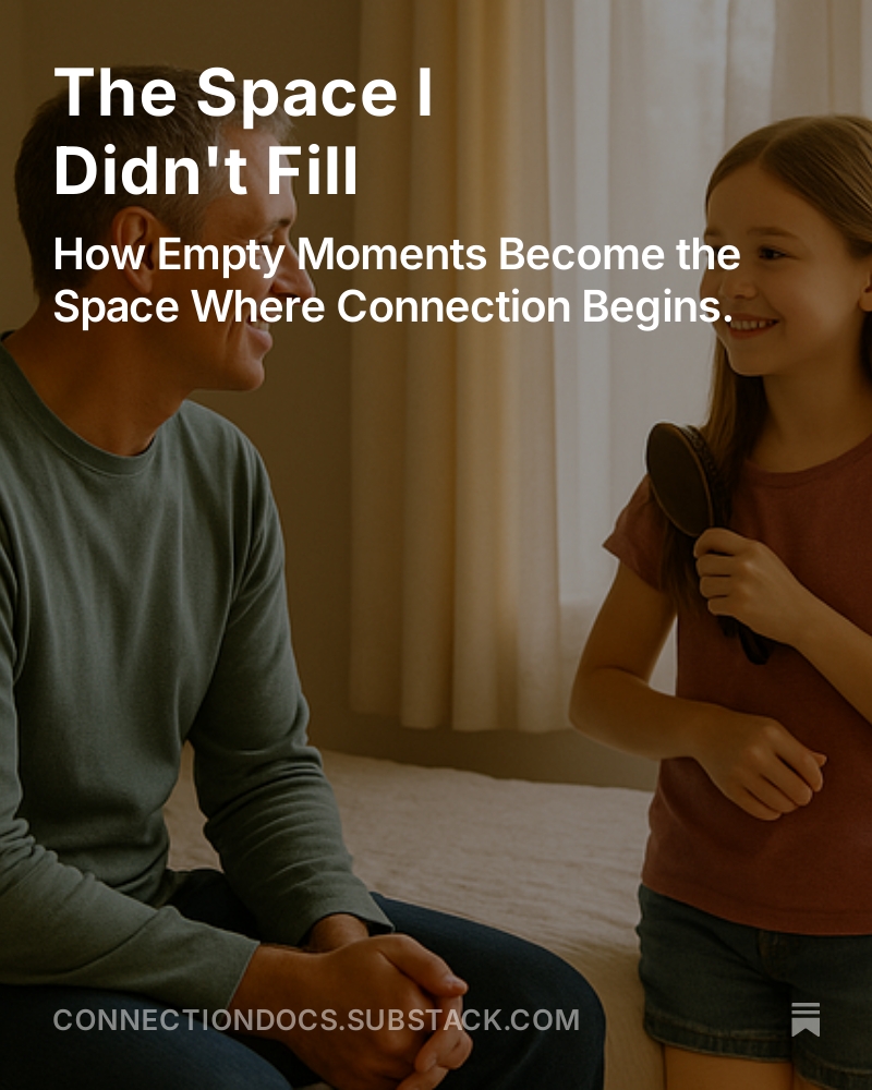 connectiondocs's tweet image. I was sitting on my daughter’s bed, not saying anything. No phone. No plan.
Just sitting.
10 minutes passed before she spoke.
And in those 10 minutes where &apos;nothing&apos; happened, something sacred had room to arrive.
connectiondocs.substack.com/p/the-space-i-…