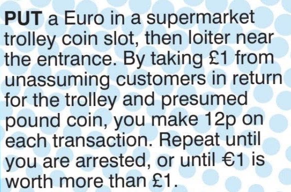 This is something I do periodically but for me it’s more about getting €1 coins into circulation in the UK than about making money.