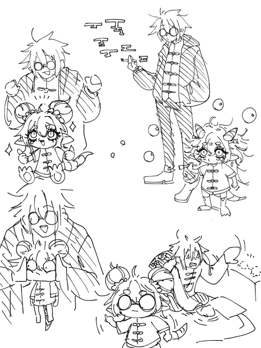 昔話その2。
遭遇時の物々しい雰囲気の割には楽しく過ごしてた
 #OC 
 #だたあーと 