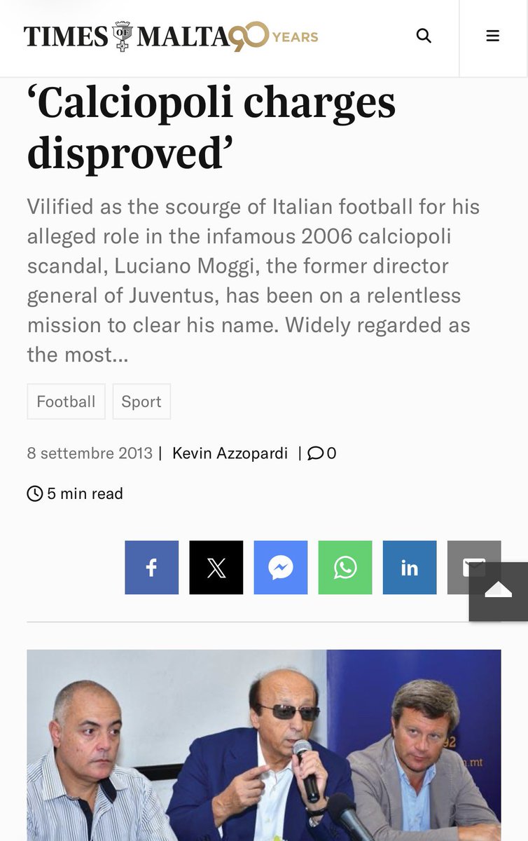 “All’estero lo sanno bene…”

Vero, <a href="/FabioRussello/">FabioRussello</a>: all’estero lo sanno bene che Calciopoli fu una farsa.

The Guardian, ESPN, Bleacher Report, ANSA English… tutti hanno scritto che le accuse si sono sgonfiate, i processi scaduti e le prove incomplete.

Perfino la Times of Malta