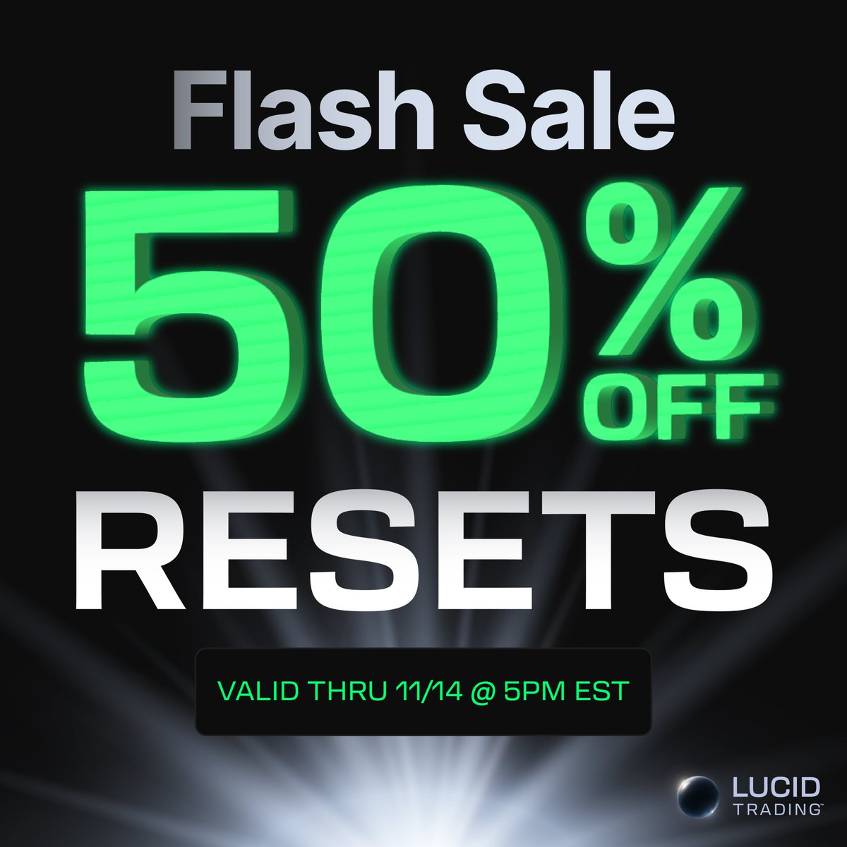 TradingLucid's tweet image. If y’all crash our site again, someone’s in trouble (most likely the website guy).

Resets are 50% off automatically at checkout until 11/14 at 5PM EST.

Also our team is deeply sorry for ruining that one dude&apos;s birthday. Please forgive us.