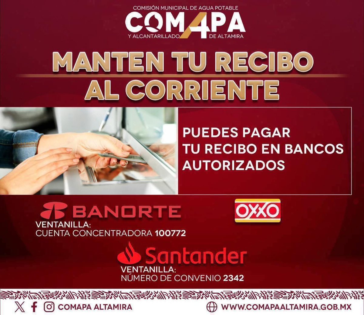 🔴Aquí también puedes pagar tu recibo👇🏻

#Recuerda Tu pago es muy importante para ofrecerte un mejor servicio. 

#ComapaAltamira #ComprometidosContigo