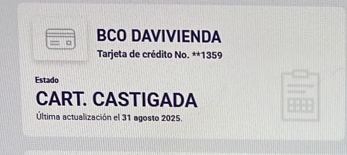 danielhoyosh's tweet photo. @DaviEscucha me generon un reporte en Datacredito bajo un número de producto errado.
He estado solicitando actualización del mismo pero a la fecha no lo han hecho.
Mi tarjeta termina en 9359 NO EN 1359 https://t.co/ppUdVqLv0l