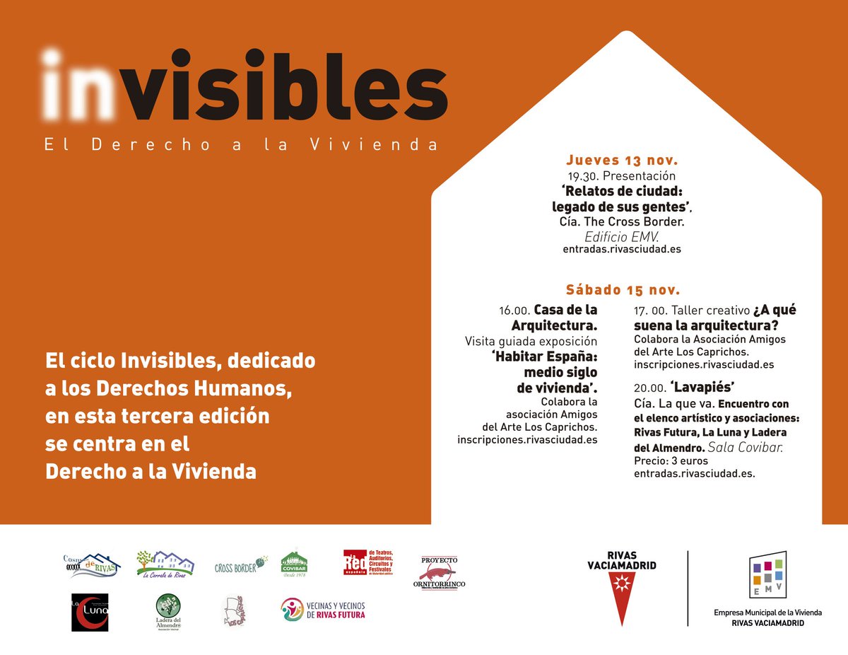 AytoRivas's tweet image. 🏡 El actor @soybernabe pone voz este jueves a la lectura dramatizada de &apos;Relatos de ciudad&apos;, una obra creada por ripenses en colaboración con @CrossBorderProj. Así empieza este año el ciclo cultural &apos;Invisibles&apos;, que aborda el derecho a la vivienda: rivasciudad.es/noticias/cultu…