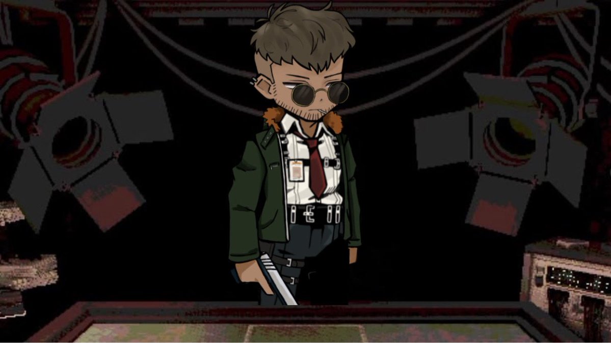 “ Care to test your luck? “

A shotgun sits on the nearby table. The Sinner takes a drag from his cigarette.