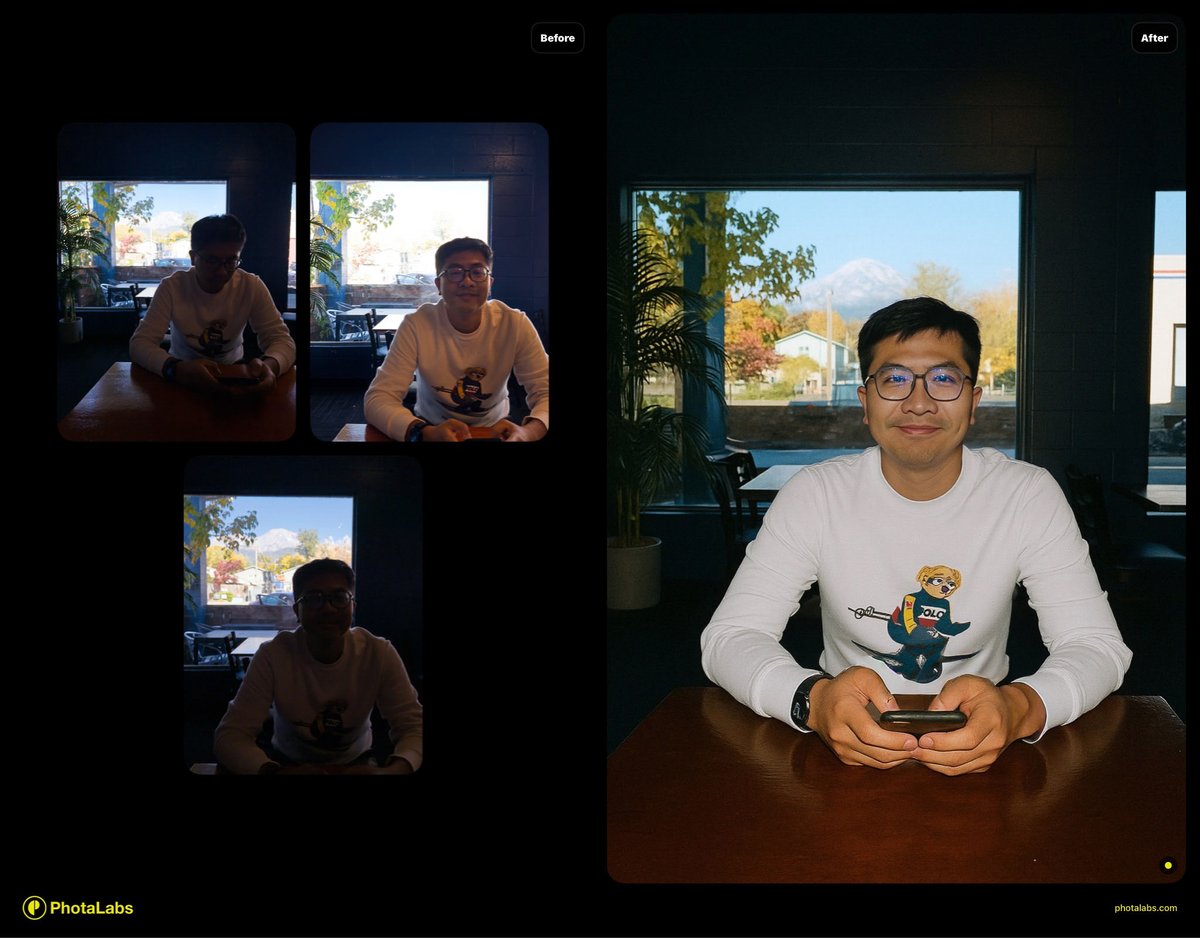 A photo app can be opinionated.
It can deliver with *no* sliders, *no* instructional prompts.

When you work with a photographer, you don’t give them instructions. You share your wish.

Maybe all it takes is a single intent:
“I want good photos for my memories.”

Be it ...

a