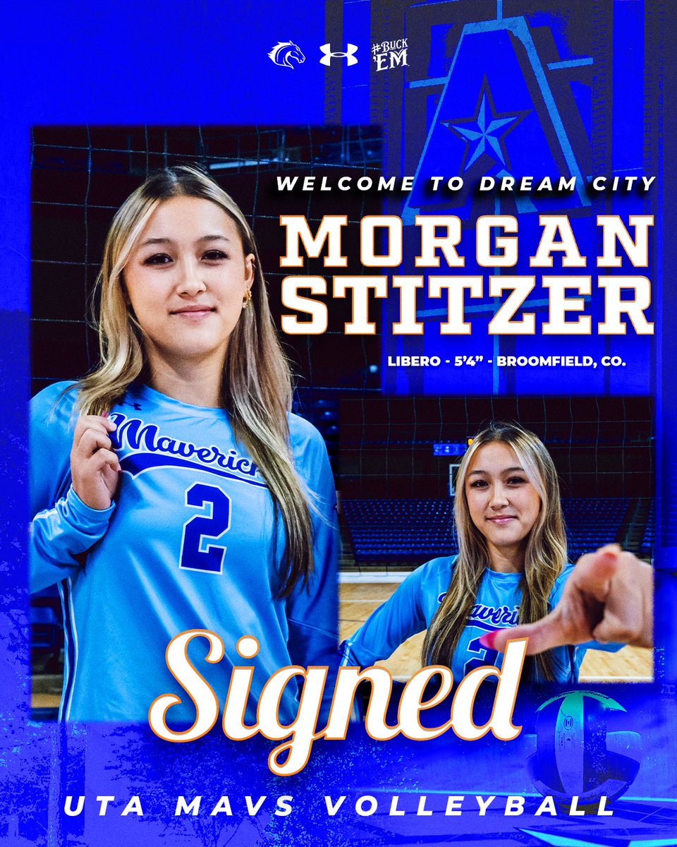 UTAMavsVB's tweet image. Officially a Maverick!🧡💙

Welcome to the squad @MorganStitzer 🤝

#BuckEm🐎