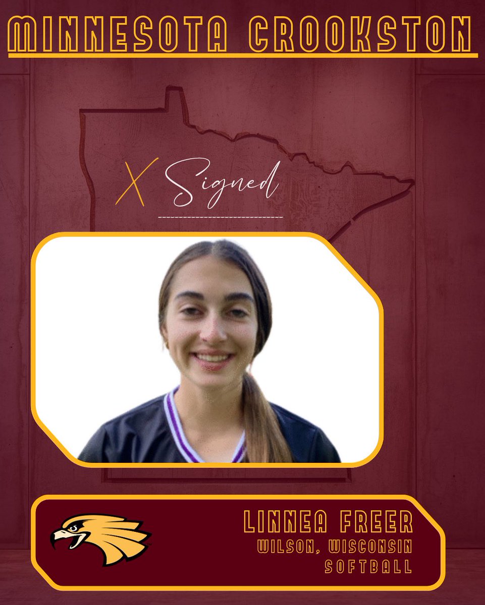We are excited to announce the signing of Linnea Freer (OF/UT, 5-3, Wilson, Wis./Baldwin-Woodville HS). Freer was honorable mention for the Middle Border Conference. Welcome to <a href="/UMCrookstonSB/">Minnesota Crookston Softball</a> Linnea! #WingsUp #SigningDay