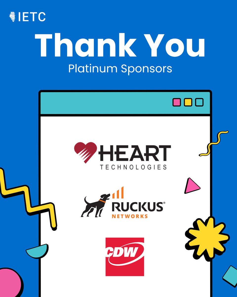 ILEdTechCon's tweet image. An enormous THANK YOU to our #IETC25 Platinum sponsors - CDW, Ruckus Networks &amp;amp; Heart Technologies 👏 👏 👏

💪 Their support is exactly what Illinois’ educators need to kickstart another 30 years of edtech discover &amp;amp; innovation.

🔗 ltcillinois.org/ietc/exhibitor…(link in bio)