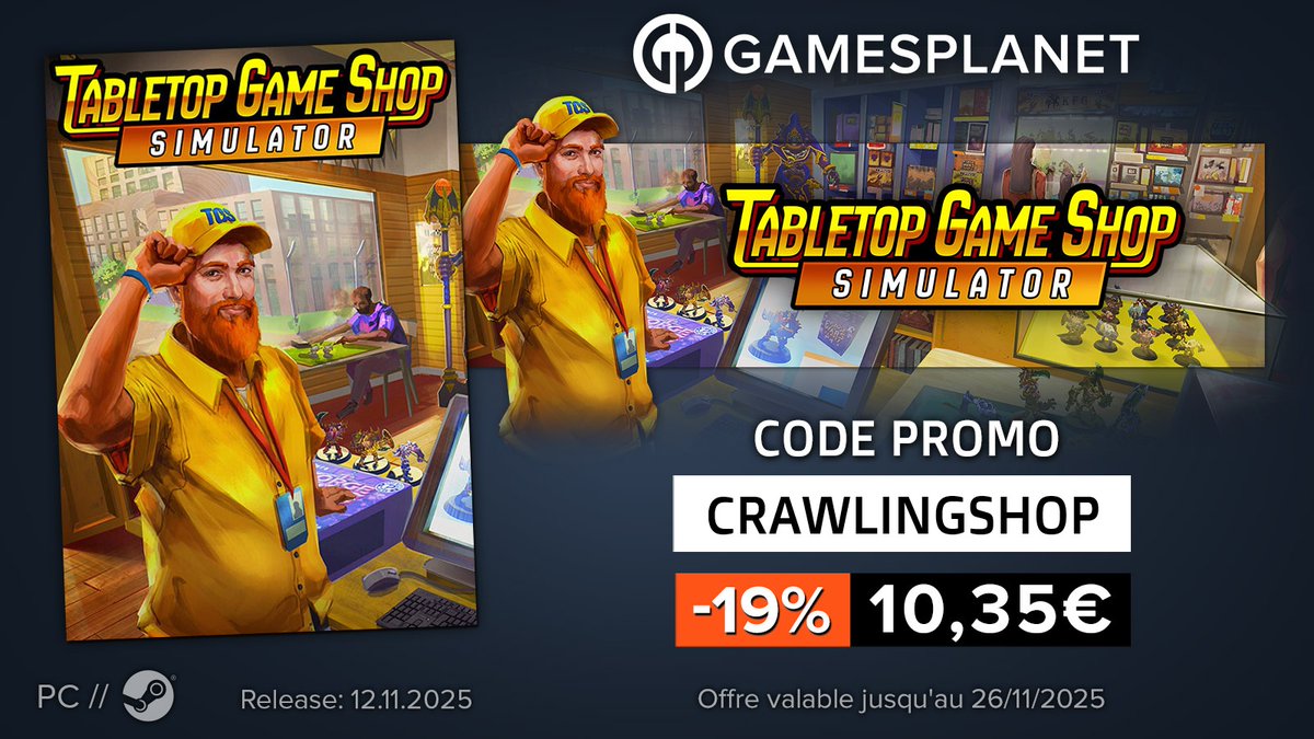 Petit live ou je réalise mon rêve: j'ouvre une boutique de jeux de société ! (Et on peut peindre des figurines) (hâte de conseiller aux gens de backer mythic games)

twitch.tv/crawling

-19% sur le jeu : CRAWLINGSHOP sur fr.gamesplanet.com/game/tabletop-…