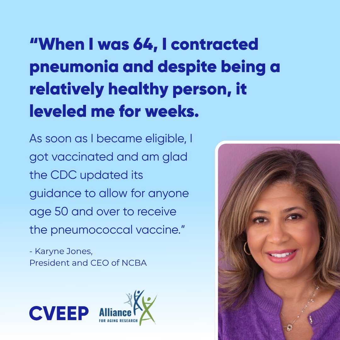 Did you know that the CDC recommends all adults over 50 years of age be vaccinated for pneumonia? Check out CVEEP’s guide “What to Know Abut Pneumococcal Vaccines for Adults.” bit.ly/3WSMz7W #WorldPneumoniaDay <a href="/Aging_Research/">Alliance for Aging Research</a>