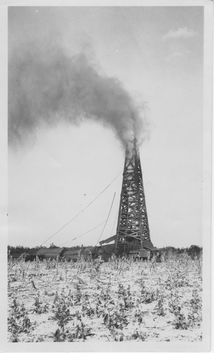 You likely wouldn't notice it without being informed, but that's not a coating of snow that you see in the foreground of this photo. Rather, the ground is covered in a layer of salt.  PHOTO: THE PETROLEUM MUSEUM, WILLARD CLASSEN.