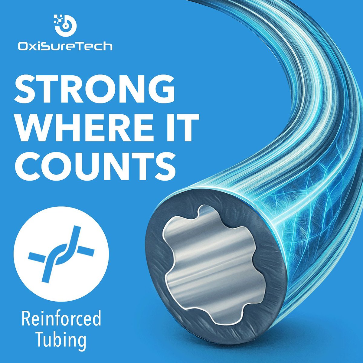 oxisuretech's tweet image. 💪 Built for strength. Designed for safety.
 Our reinforced tubing ensures consistent oxygen flow, durability, and confidence — because performance matters most when it counts. 🔵

#OxiSureTech #ReinforcedTubing #StrongWhereItCounts #MedicalInnovation #OxygenTherapy