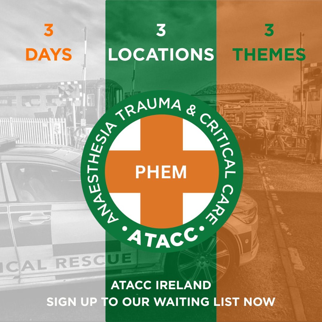 🚑 ATACC IRELAND🩸
Pre-Hospital Emergency Medicine - every scenario, every challenge!

📅 3 days. 3 locations. 3 unique themes. 
📍 In and around Bray, Ireland.

Be the first to know when spaces go live!
💡 Register on our waiting list - early access spots drop there 24 hours
