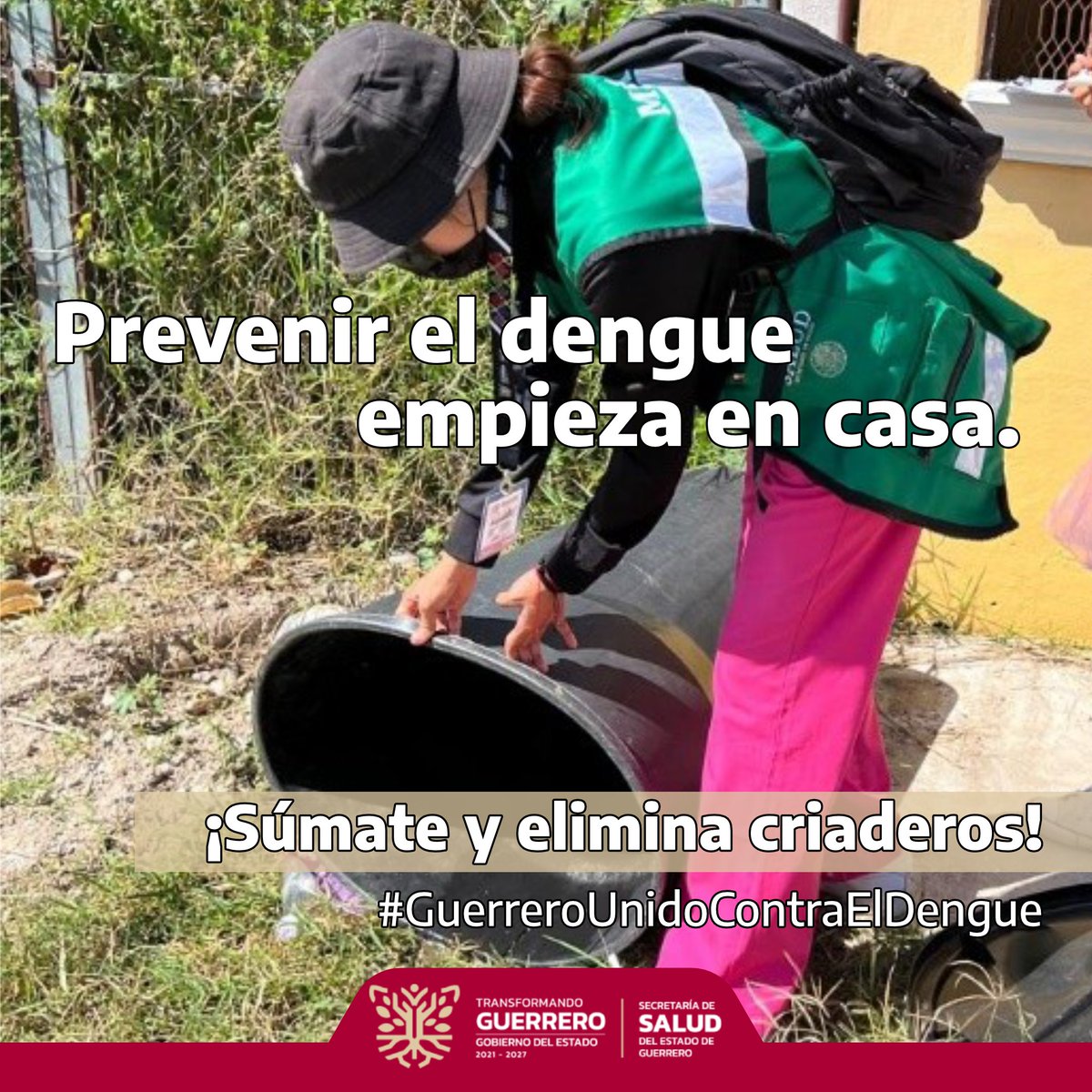 La salud empieza en casa.🏡

Un patio limpio no solo se ve bien, también salva vidas.
Revisa cubetas, floreros, llantas y todo lo que pueda acumular agua.

El dengue no se va solo. ¡Súmate a la prevención!

#GuerreroUnidoContraElDengue