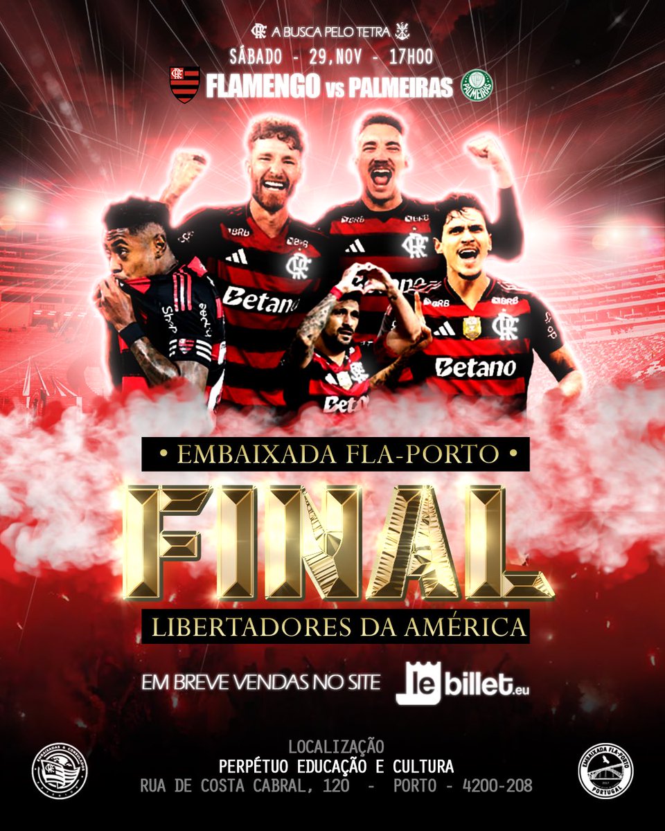 embaflaporto's tweet photo. Vem aí “ O maior de Evento de Embaixadas e Consulados do Flamengo do Exterior” com a selo @embaixadaflaporto de qualidade. 🟥⬛️🎇💣🧨 https://t.co/l338LFxu3e