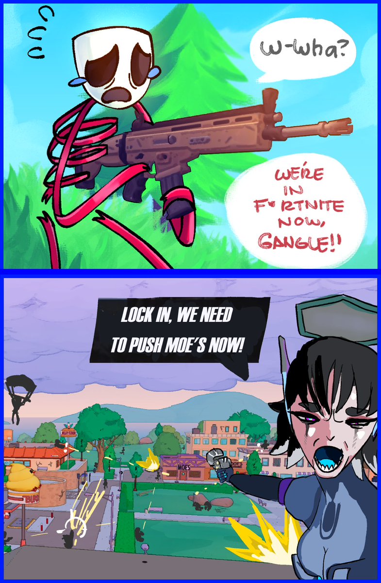 ZieglerByte's tweet image. GANGLE LOCK THE FUCK IN WE NEED TO GO NOW

(Art by @MeltyLoo &amp;amp; @tijikiotec)

#Simpsons #Tadc #Gangle #Fortnite #Vtuber #DigitalCircus #memeart