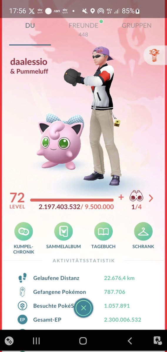 2.3 Billion XP and 2600 best friends reached! 💪🏻🤙🏻🥳
#PokemonGo