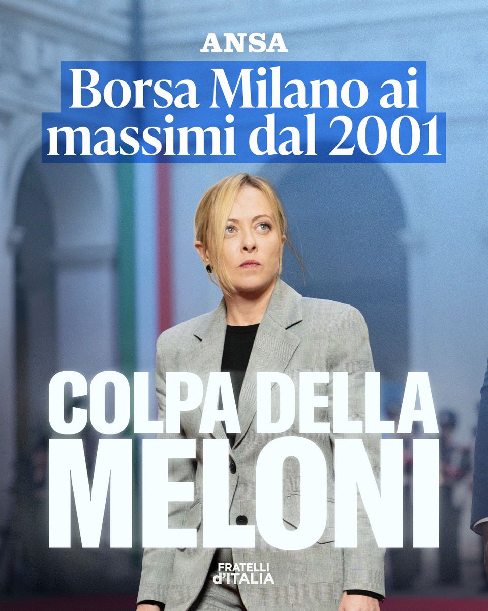 Una “colpa” che testimonia la fiducia dei mercati nella solidità dell’Italia e nelle scelte economiche del Governo Meloni. Mentre la sinistra semina sfiducia, l’Italia continua crescere e a convincere.