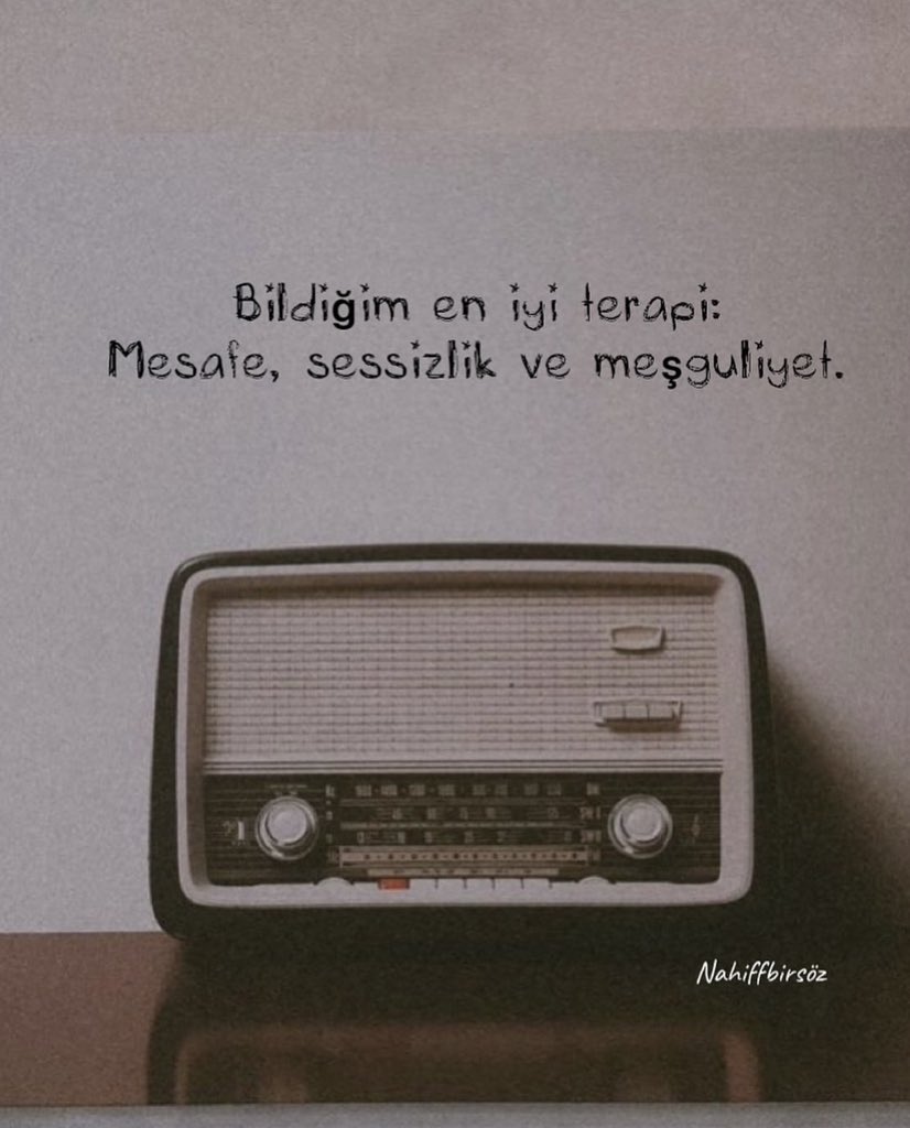 Bildiğim en iyi terapi;
Mesafe, sessizlik ve meşguliyet.