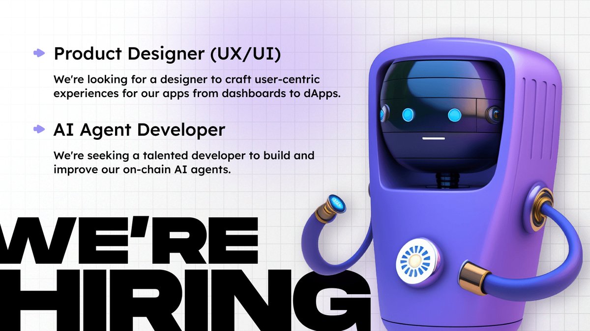 hypergpt's tweet image. 🚀 We’re Hiring!

Join the HyperGPT mission to shape the next generation of AI-driven products.

👩‍🎨 Product Designer (UX/UI) – Craft seamless, user-centric experiences across our apps, from dashboards to dApps.

🤖 AI Agent Developer – Build and improve cutting-edge on-chain AI…