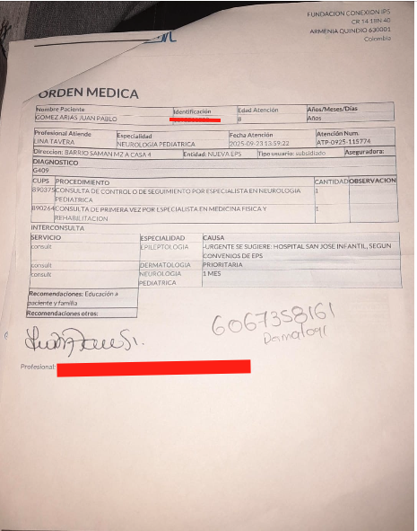 Fecoer's tweet image. 🚨 #Urgente | @NuevaEPS_ nuevamente pone en riesgo la vida del niño Juan Pablo, de solo 8 años. Él lucha por sobrevivir mientras la EPS le niega sus citas con especialistas y la entrega completa de sus medicamentos.

Su mamá, la señora Aura, suplica: “Mi hijo necesita con…