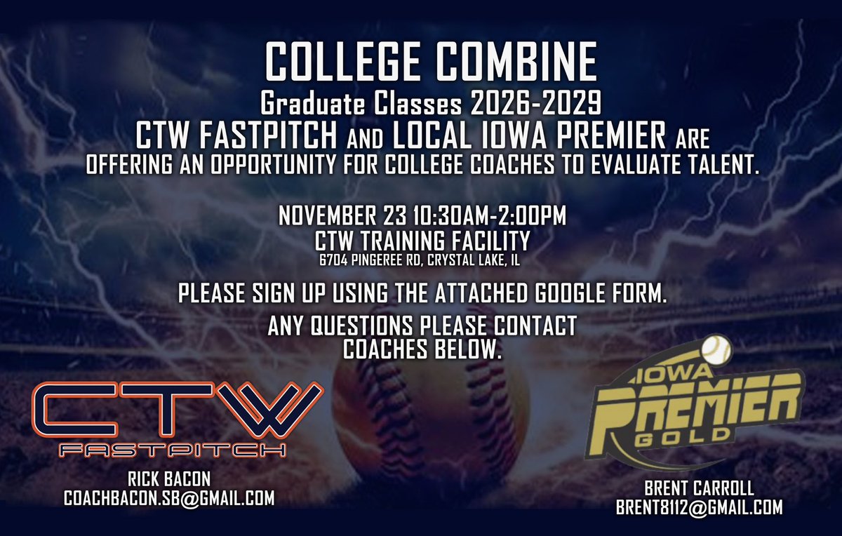 Ctw28_29's tweet image. College coaches.  Don’t miss our CTW org college exposure day with local Iowa Premiere on Sunday Nov 23rd.  Great opportunity to see our uncommitted 2026-2029 players up close. 

Google form for sign up. 

forms.gle/R31wRdZ3ERj1yY…