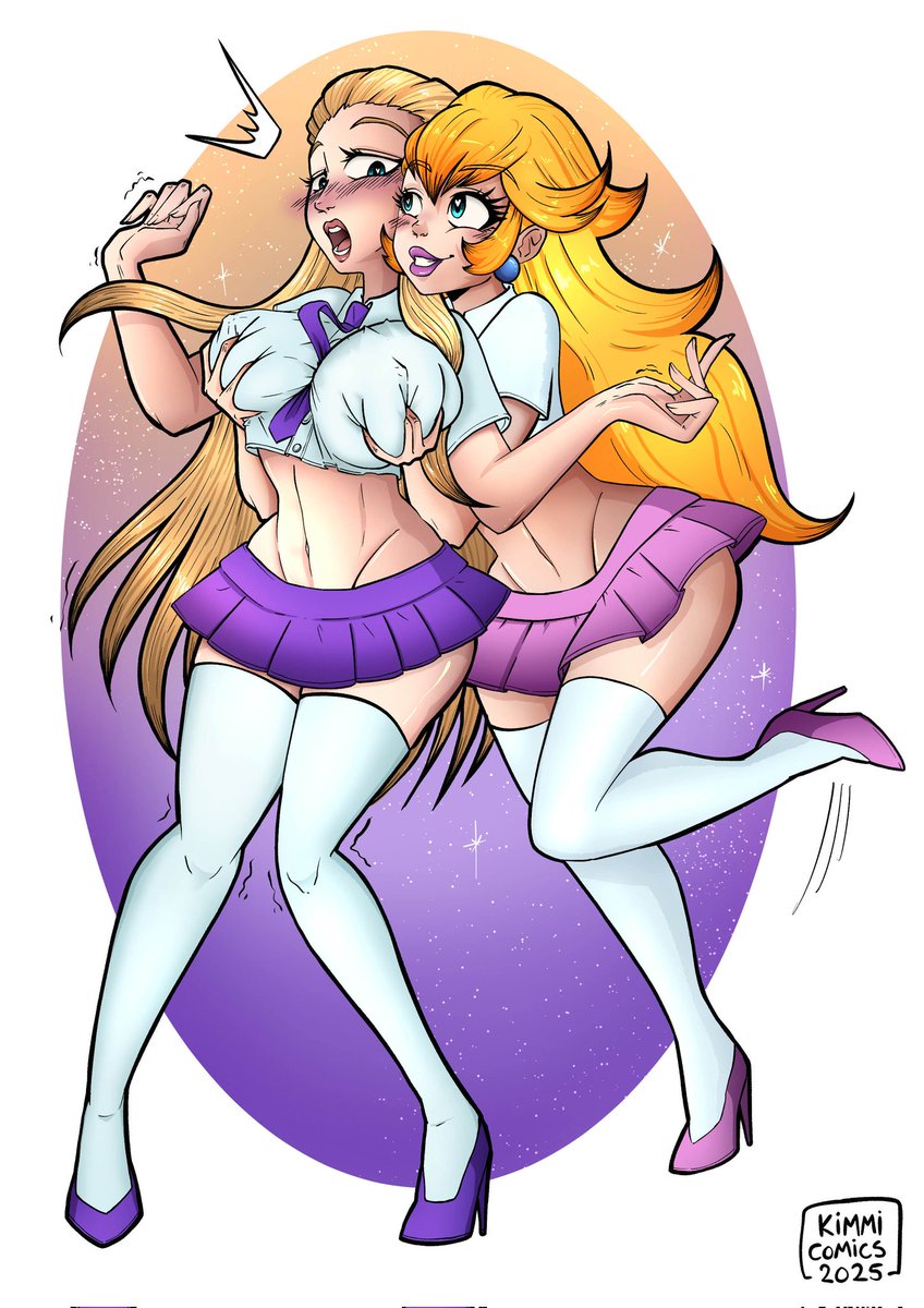 Recent Commission I made 
Zelda X Princess Peach. 
having a Great time 🍒