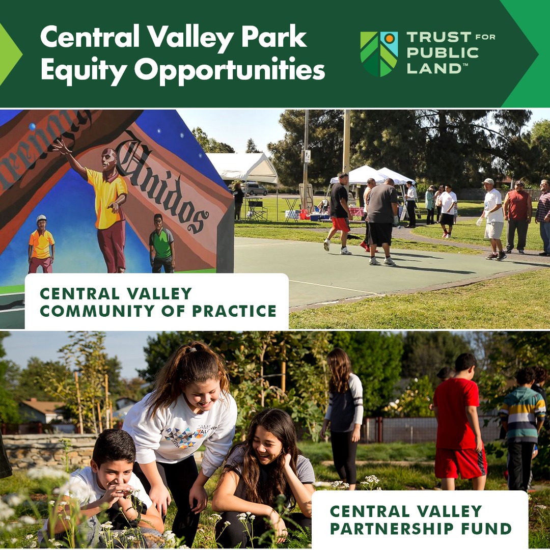 Central Valley Park Equity Opportunities: We’re excited to share two new efforts from <a href="/10MinWalk/">10-Minute Walk</a> advancing park equity across CA’s Central Valley:

🌳 Central Valley Community of Practice: 10minutewalk.org/communities-of…

🌳 Central Valley Partnership Fund: 10minutewalk.org/partnership-fu…