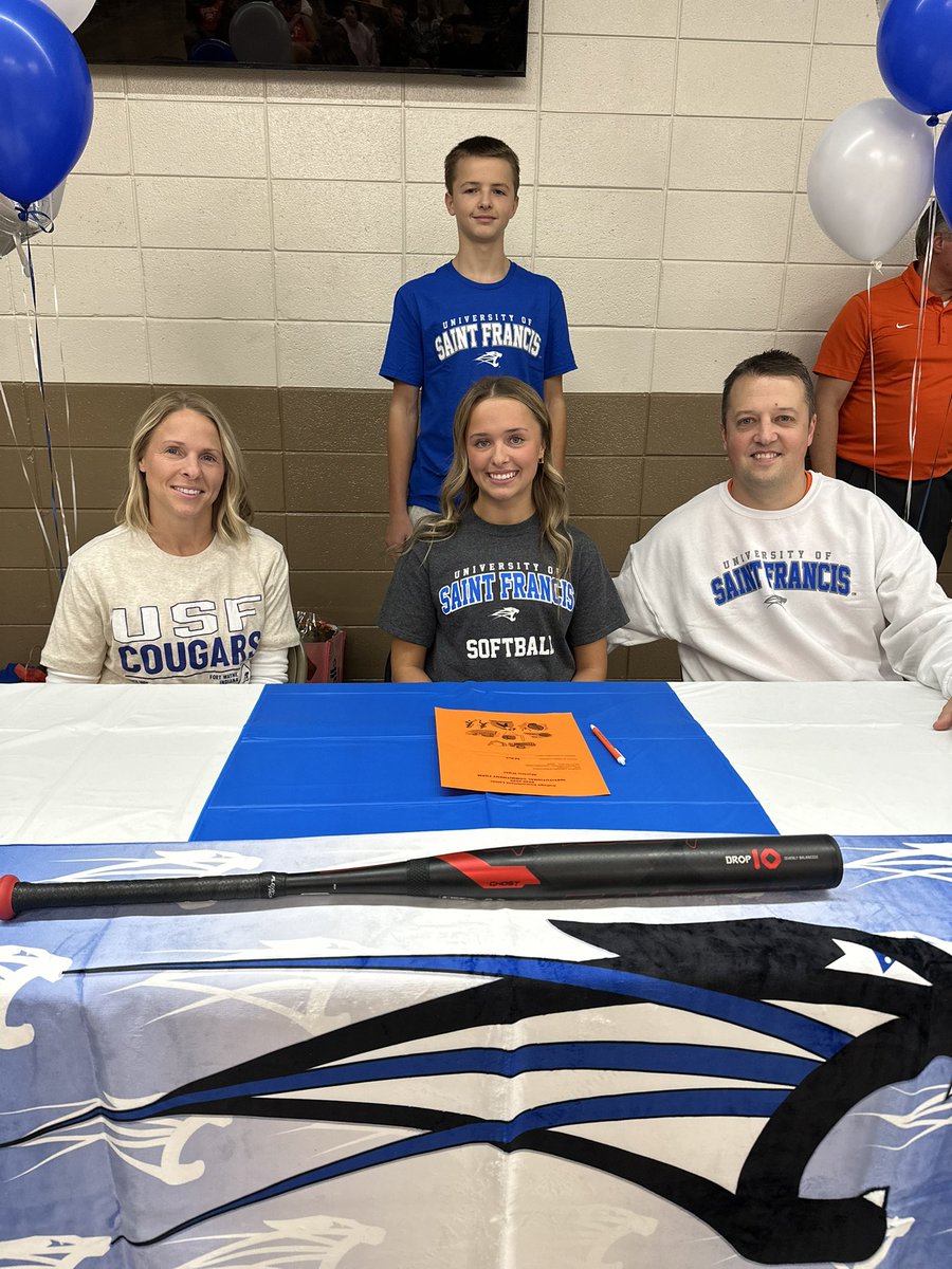 Congratulations to Marion Wyss on signing to play softball at University of Saint Francis! Marion is undecided on her area of study .