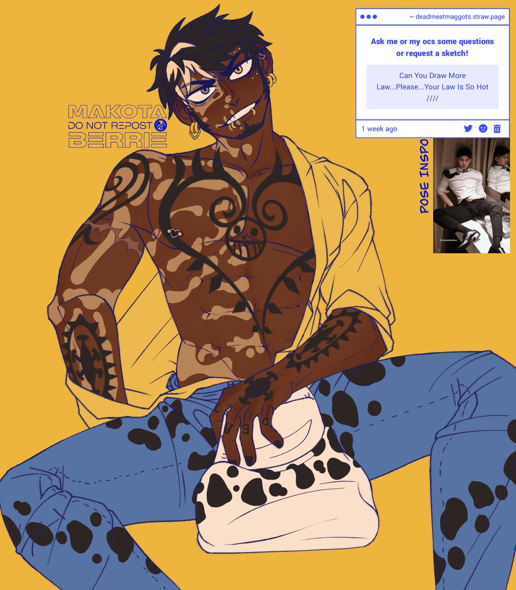 reposting the non-beat up version bc i didn’t like how i first uploaded it 🤗
#ONEPIECE #TrafalgarLaw 🐯