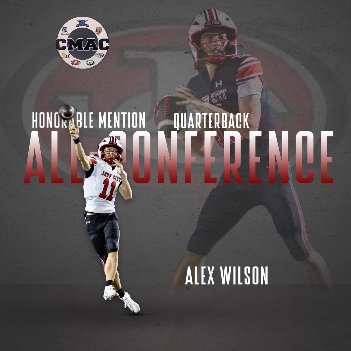 JayPrideFB's tweet image. Congratulations to Alex Wilson for being named All-Conference as a Honorable Mention Quarterback #oscarmike #bealink