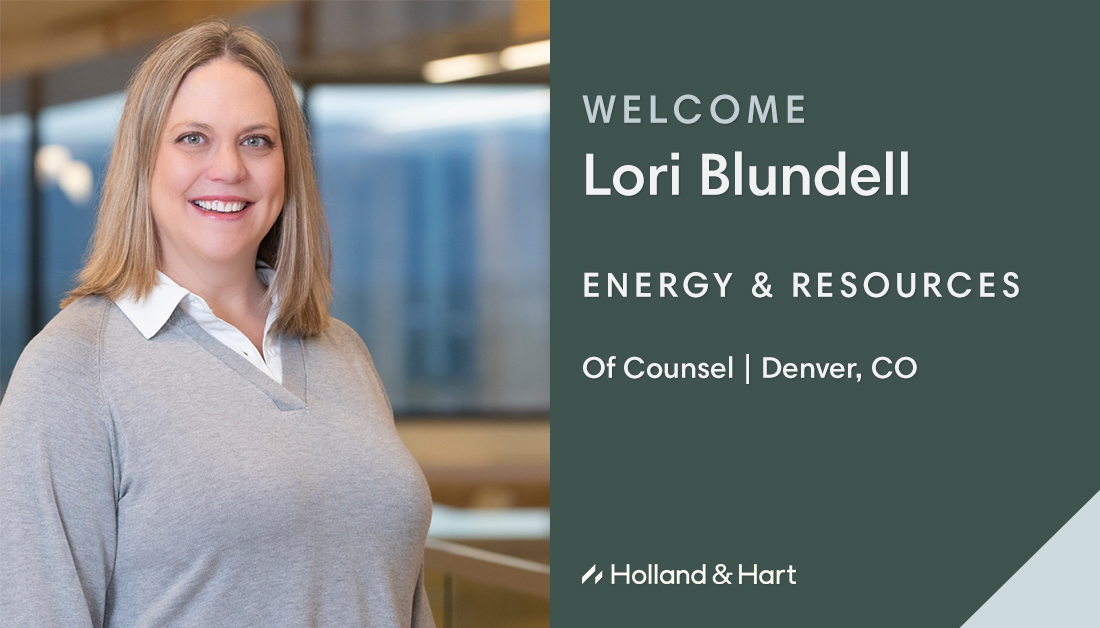HollandHart's tweet image. We are pleased to welcome Lori Blundell as of counsel in Denver. Lori delivers strategic counsel to energy companies, combining extensive general counsel experience with deep industry knowledge. Meet Lori: hollandhart.com/lblundell
#EnergyandResources #RenewableEnergy #CorporateLaw