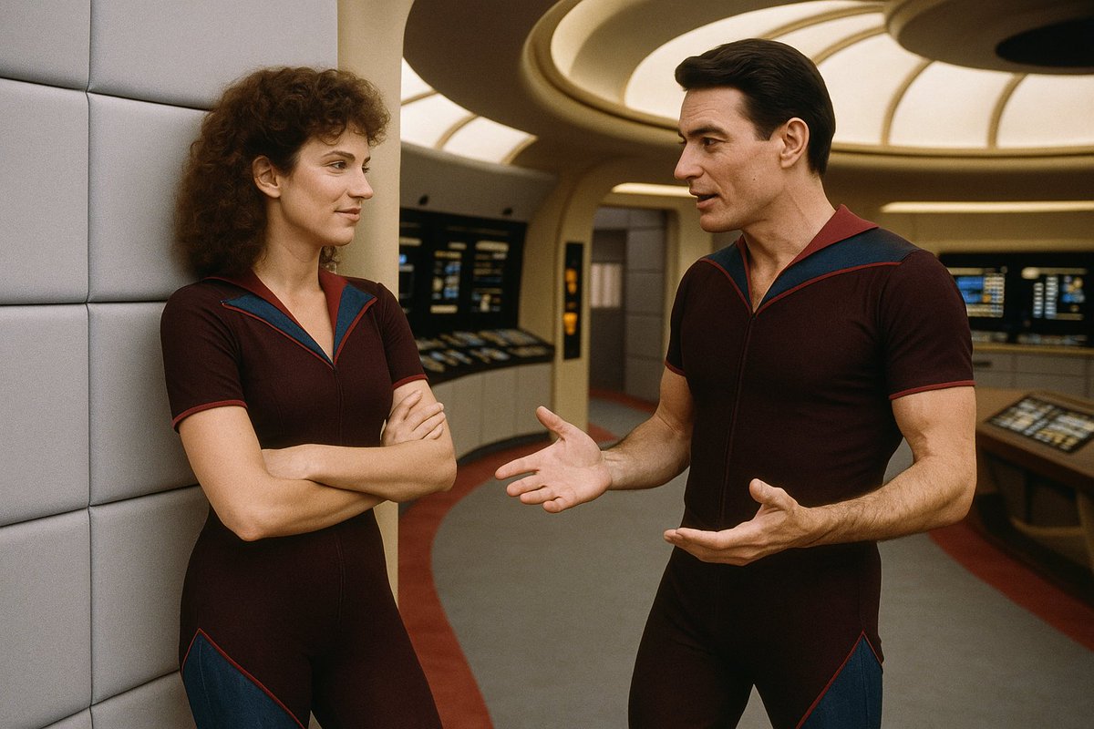 If different decisions were made...
Early TNG designs by William Ware Theiss

#AIphotography #StarTrek