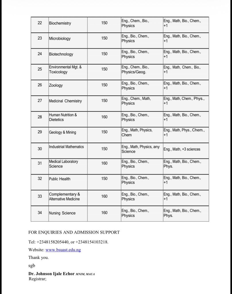 ADMISSIONS ANNOUNCEMENT FOR THE 2025/2026 ACADEMIC SESSION

The University of Agriculture, Science &amp; Technology (UAST), Ihugh, now fully on JAMB CAPS; invites qualified candidates to apply for the 2025/2026 Academic Session!

📍 Change your First Choice to UAST, Ihugh at any JAMB