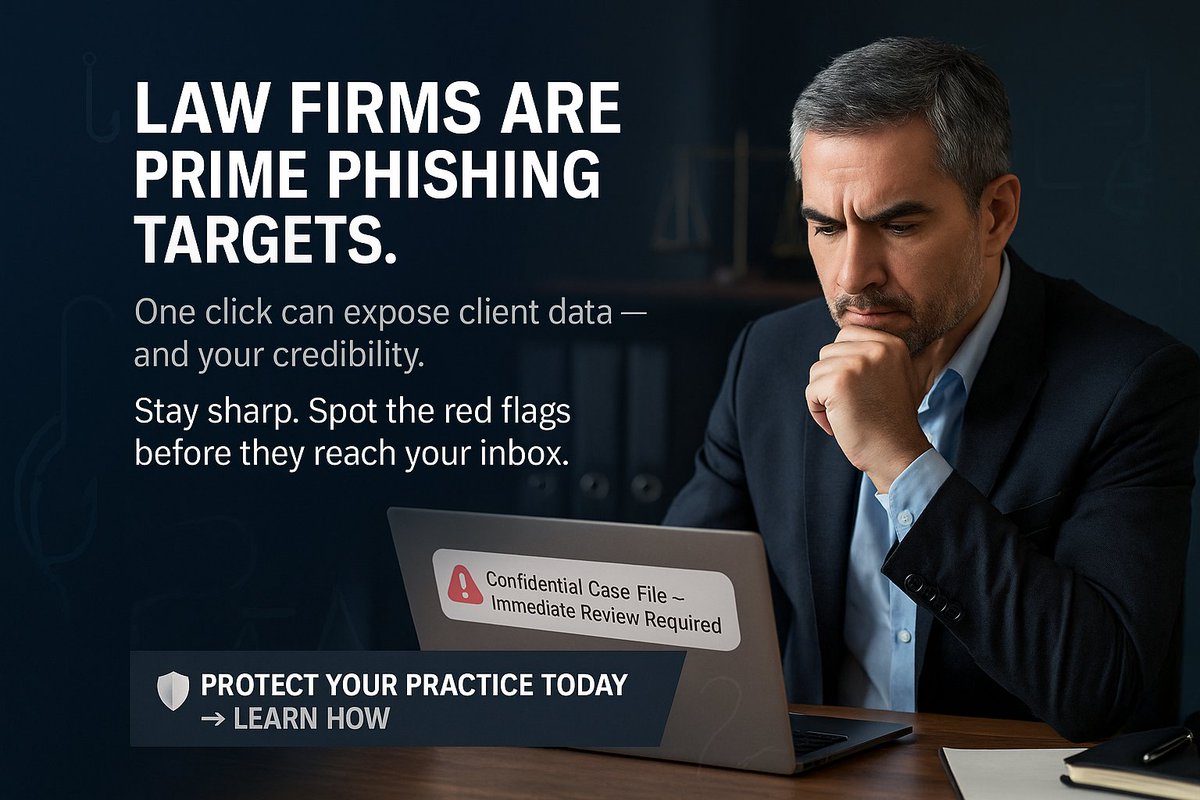 talk2cc's tweet image. Law firms are prime phishing targets; one click can expose client data and compromise their credibility.
Stay sharp, not reactive. Spot the red flags before they land in your inbox.
Protect your practice today → Learn how. &amp;gt; na2.hubs.ly/H021vCv0
#completecontroller