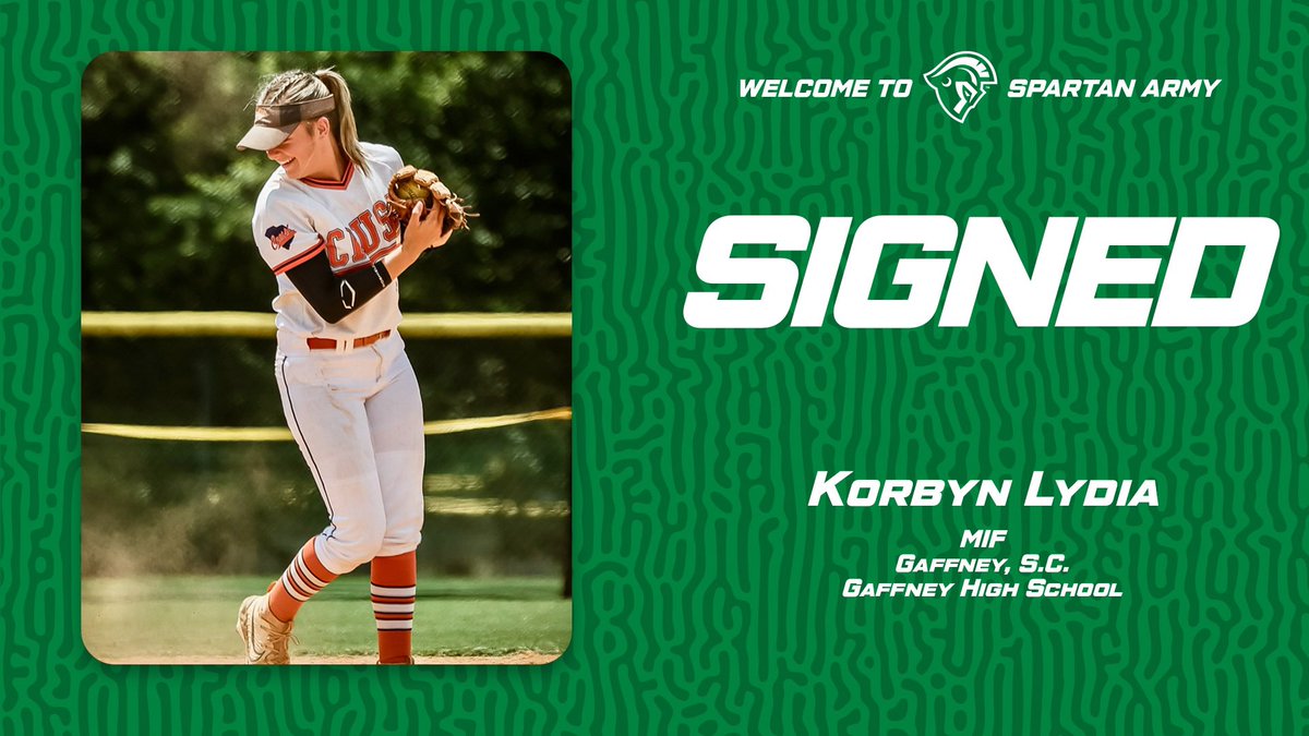 UpstateSoftball's tweet image. ⚔️WELCOME TO SPARTAN ARMY ⚔️

From Gaffney High School to Upstate, meet Korbyn Lydia!

Coach Hawkins Quote on Lydia: “She is an extremely good athlete with a lot of knowledge for the game. Her growth potential is huge!”

#SpartanArmy ⚔️