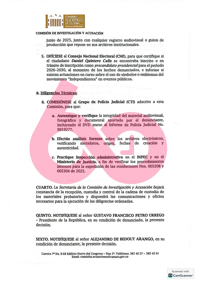 #Primicia | Minuto60 conoció que la Comisión de Acusación de la Cámara de Representantes abrió una investigación en contra del presidente Gustavo Petro por una denuncia relacionada "con la realización del evento denominado ‘Paz Urbana’, efectuado el 21 de junio de 2025, en la
