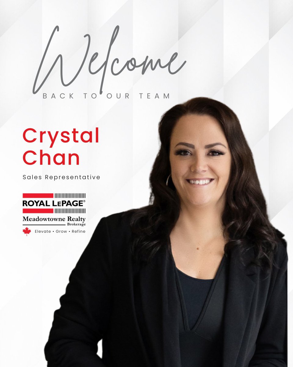 RLPMRealty's tweet image. Please join us in welcoming back Crystal Chan, Sales Representative in our Mississauga Office.
.
Crystal can be reached at 647-884-3265 | crystalchan@royallepage.ca |  meadowtownerealty.com/agent/crystal-…
.
#RLPMRealty #ElevateGrowRefine #HelpingYouIsWhatWeDo #MississaugaRealEstate