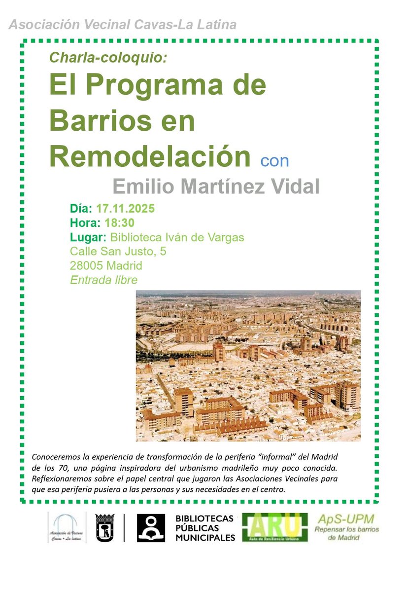 AVCavas's tweet image. Este lunes 17-Nov a las 18.30 tenemos un nuevo encuentro al que no puedes faltar. Hablaremos de como los barrios los construimos y damos forma los vecinos! No faltes!