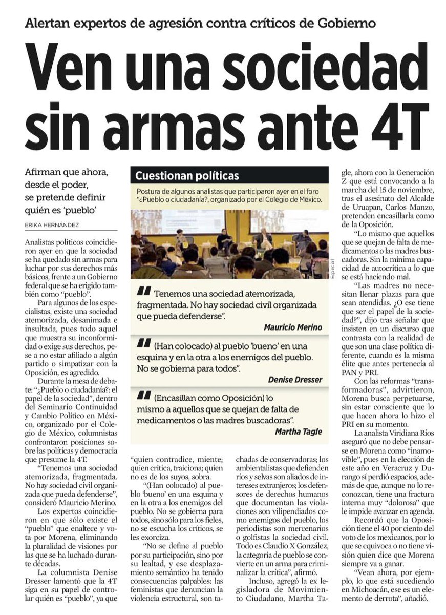 JoseMarioMX's tweet image. México vive una sociedad desarmada frente al poder. El gobierno que se dice “pueblo” ha dejado a la ciudadanía sin voz. Quien exige, protesta o cuestiona es señalado. El miedo reemplazó la participación, y la pluralidad por la que se luchó durante décadas se desvanece.

Como…