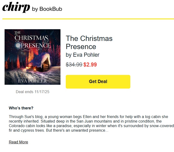 My audiobook is being featured on Chirp at only $2.99 through Nov. 17th! If you're looking for some spooky, fun, and heartwarming Christmas cheer, grab it here: chirpbooks.com/audiobooks/the….
