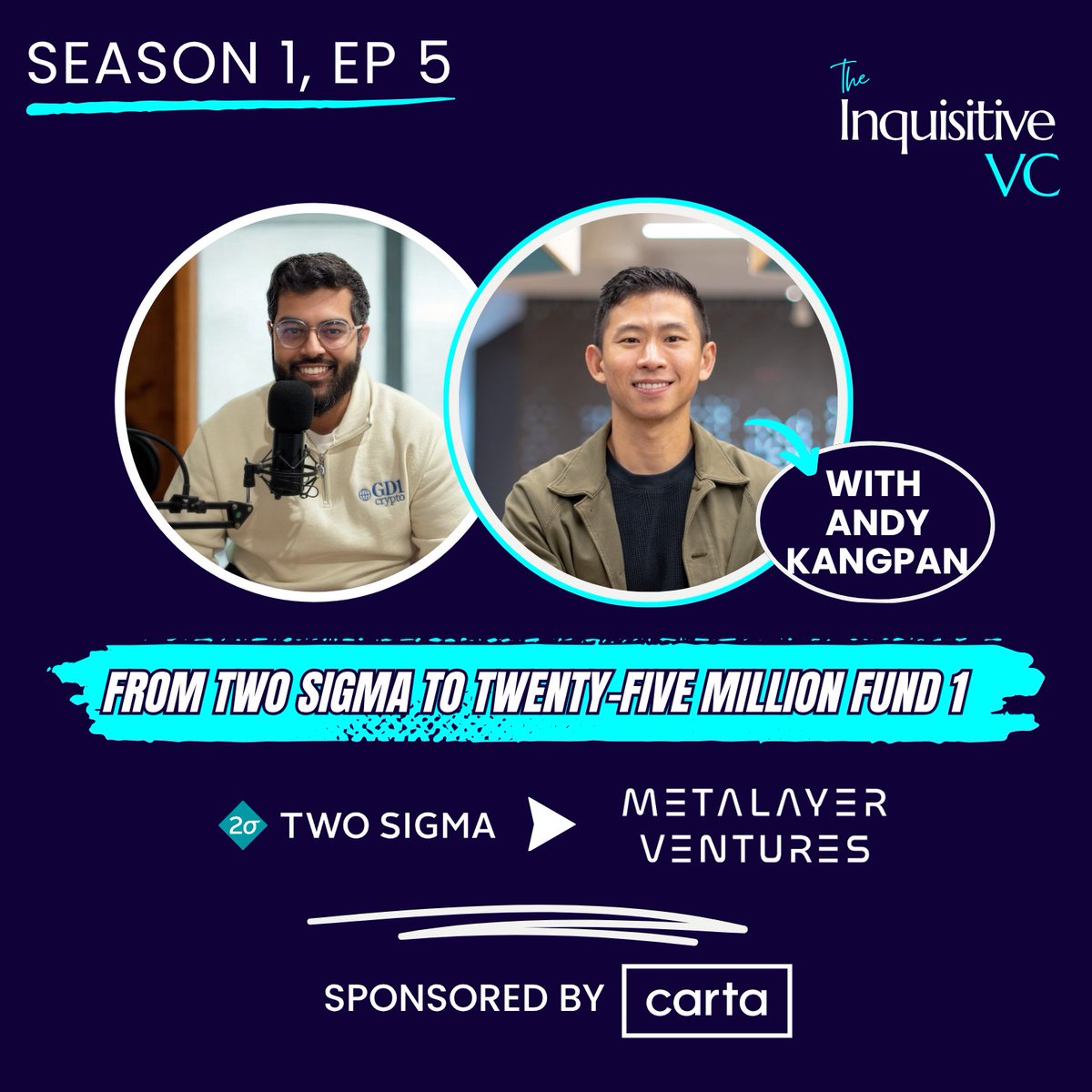 inquisitivevc's tweet photo. 🧵 New episode: The Inquisitive VC with @kangpandabear  from @metalayervc! 

His journey from @twosigma during the 2017 ICO boom to founding a specialised crypto fund post-FTX is fascinating

Key insights from our conversation 👇 https://t.co/hxZD7q5aZV