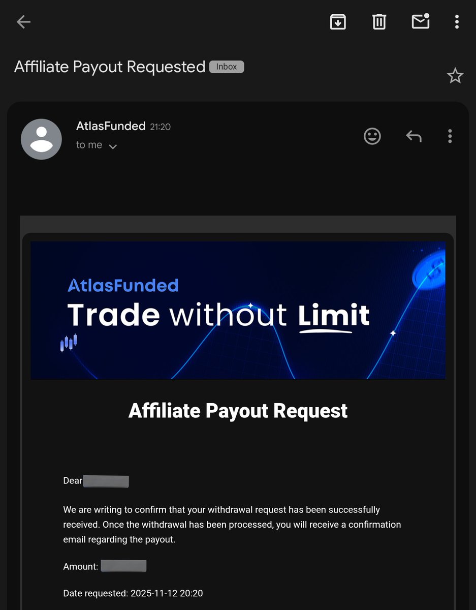 PipsCabal's tweet image. Guaranteed Affiliate Commissions with @atlasfundedcom 💸

You don&apos;t need to wait for biweekly payouts or hitting $100 thresholds.

💚 Withdraw as soon as you earn $50  
💚 Get paid within 24hrs — straight to your wallet  

Join us today and start earning instantly! 💚