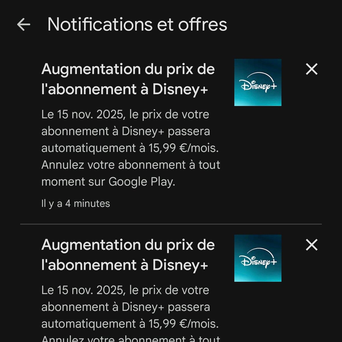 Donc en 1 an l'abonnement Disney+ a pris 4€, soit 48€ / an !!! Ils font un club avec Spotify ?
#disneyplus (punaise j'avais écrit fisneyplus) #abonnement #disney #streaming #VOD