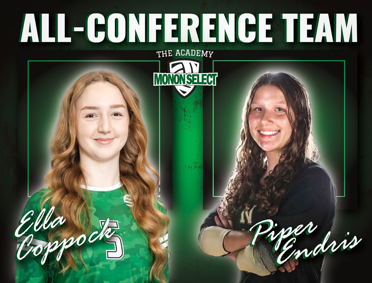 Congrats to Ella Coppock and Piper Endris on being named to the All-Conference Team! Your hard work, leadership, and impact on the court continue to shine — we’re so proud of you both!
